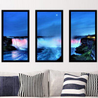 Made in Canada - Picture Perfect International "Niagara Falls at Night" 3 Piece Framed Graphic Art Set