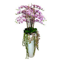 Creative Displays, Inc. 5.25' Orchid Arrangement with Weeping Laurel in Fiberstone Planter