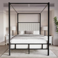 Home Design Inc. Tufted Canopy Bed