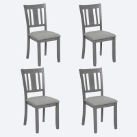Red Barrel Studio Set Of 4 Dining Chairs With Padded Seat, Gray Kitchen Side Chair For Dining Room