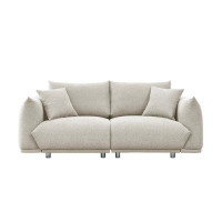 Latitude Run® Modern Fabric Loveseat Sofa Couch,solid Wood Frame And Stable Metal Legs, 2 Pillows