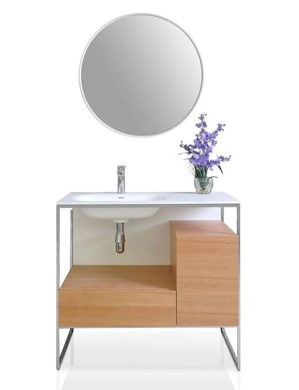 Tory 24, 36 or 48 Inch Bathroom Vanity with Solid Surface Top Cabinet Set with Mirror  ANC in Cabinets & Countertops