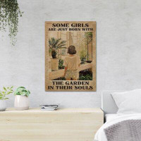 Trinx Short-Haired Girl With Plants - Some Girls Are Just Born With Garden In Souls - 1 Piece Rectangle Graphic Art Prin