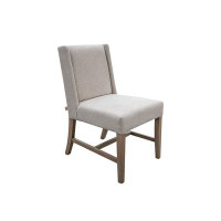 International Furniture Direct Natural Parota Upholstered Chair & Wooden Frame