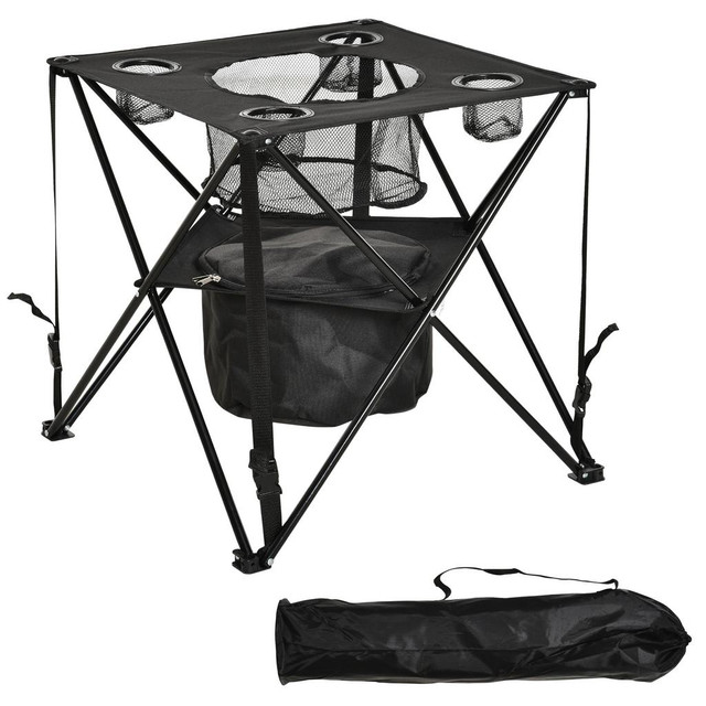 Folding Camping Table 21.7" L x 21.7" W x 23.6" H Black in Fishing, Camping & Outdoors - Image 2