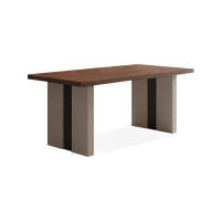 Fit and Touch 62.99" Nut-Brown Rectangular Solid Wood desks