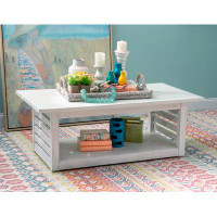 Birch Lane™ Ashantey Solid Wood Floor Shelf 1 Coffee Table with Storage