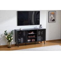 George Oliver 55" TV Stand For Tvs Up To 60 Inch, Mid-Century Modern TV Cabinet Entertainment Centre With Storage Shelve