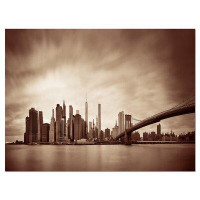 Design Art Manhattan Financial District Cityscape Wall Art on Wrapped Canvas