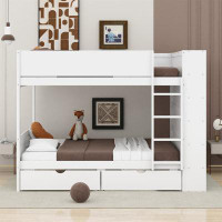 Harriet Bee Ilsebeau Kids Bunk Bed with Drawers