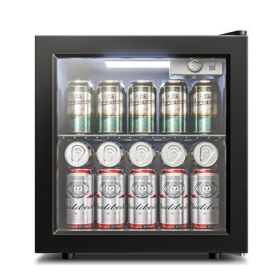 Simzlife Simzlife 55 Cans Convertible Beverage Refrigerator with Wine Storage and with Glass Door in Refrigerators