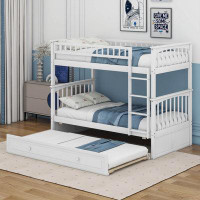 Cosmic Twin Over Twin Bunk Bed With Twin Size Trundle, Convertible Beds