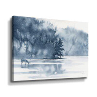 Millwood Pines Winter Lake  Gallery Wrapped Floater-Framed Canvas