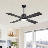 Wrought Studio 54 In. Indoor Led Ceiling Fan With Remote And Downrod