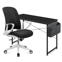 Inbox Zero Computer Desk & Chair Set, Mid Back Mesh Chair And Laptop Table With Storage Bag For Home Office