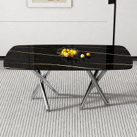 Ivy Bronx Large modern minimalist rectangular dining table