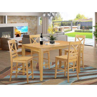 August Grove Asleigh Rubberwood Solid Wood Dining Set