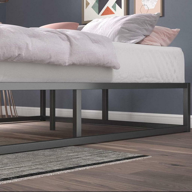 NEW 10 RAISED METAL PLATFORM BED FRAME WOOD SLAT in Beds & Mattresses in Regina - Image 3