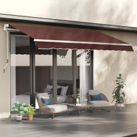 Retractable Awning 11.8' x 8.2' x 4.9' Coffee Brown