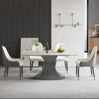 Brayden Studio Bilbe Rectangular Sintered Stone Dining Table Oval Dining Table