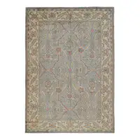 Rug & Kilim One-of-a-Kind Hand-Knotted 8'11" x 12'11" Wool Area Rug in Blue/Grey