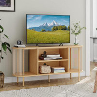 Ebern Designs Boho Natural Rope Woven 54'' Wide Tv Stand