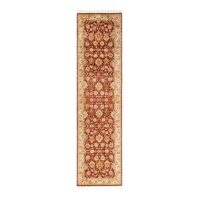 The Twillery Co. Hayner One-of-a-Kind Hand-Knotted Area Rug - Beige/Red/White/Grey, 2'6" x 10'2"