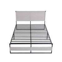 Ebern Designs Metal Bed Frame 14 Inch King Size With Headboard And Footboard