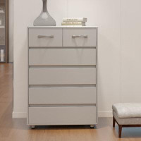 Ebern Designs Six-drawer Sideboard, Large Grey Capacity