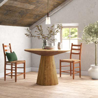 Union Rustic Hurtha Mango Solid Wood Pedestal Dining Table