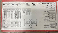 A.B- 40022-050-03 (PRI.480V,SEC.240V,25KV) - NO ENCLOSURE Dry Distribution Transformer