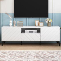 Wrought Studio Tv Stand With Adjustable Shelves, 1 Drawer And Open Shelf