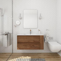 Ebern Designs 36"Wall Mounting Bathroom Vanity With Gel Sink, Soft Close Drawer