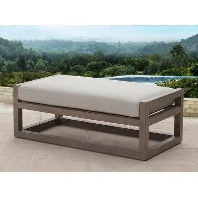 Hokku Designs Zaylei Outdoor Bench With Sunbrella Fabric, Grey