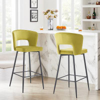 Latitude Run® SET OF 2 Counter Height Modern Velvet backrest bar chairs