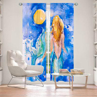 East Urban Home Lined Window Curtains 2-Panel Set For Window Size From Wildon Home® By Kathy Stanion - Moon Wish Mermaid
