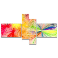 East Urban Home 'Christmas Fireworks Colourful' Graphic Art Print Multi-Piece Image on Canvas