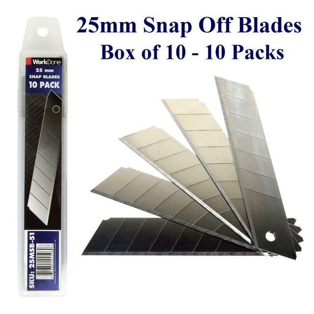 25mm Snap Off Blade 10 Packs - Min 10 Packs - Bulk Discounts in Other