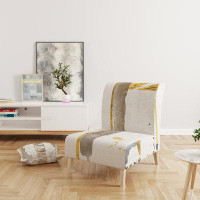 East Urban Home Golden Birch Forest VI - Modern Upholstered Slipper Chair