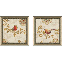 Bungalow Rose Bird Rainbow Red - 2 Piece Picture Frame Graphic Art Print Set on Paper
