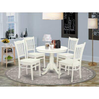Charlton Home Stoker 4 - Person Rubberwood Solid Wood Dining Set