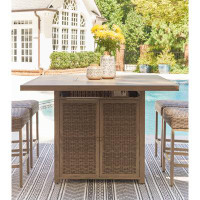 Signature Design by Ashley Walton Bridge Outdoor Bar Table With Fire Pit
