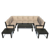 Highwood USA 108.75" Wide Outdoor U-Shaped Patio Sectional with Cushions