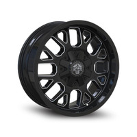 20x9 inch Thret Offroad Attitude 802 black/milled wheels for Ford, RAM, GMC, Chevy, Jeep, Toyota