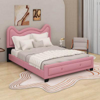 Zoomie Kids Full Size Upholstered Platform Bed With Carton Ears Shaped Headboard