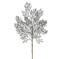 Primrue Silver Glitter Fern Spray Faux Plants And Trees