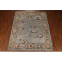 Rugsource One-of-a-Kind Hand-Knotted 8'6" x 9'10" Wool Area Rug in Brown/Blue/Rust