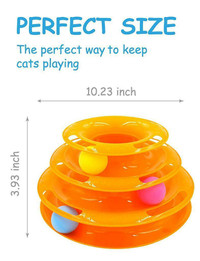 NEW TOWER OF TRACKS 3 LEVEL CAT TOY INTERACTIVE BALL TOY TOY10