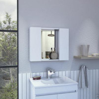 Latitude Run® 1-Drawer Bathroom Medicine Cabinet Black/Light Grey/White