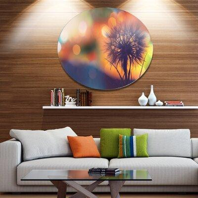Made in Canada - Design Art 'Dandelion Flower on Orange Background' Photographic Print on Metal in Home Décor & Accents